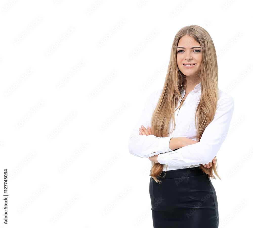 portrait of young business woman - referent on white background portrait of young business woman - referent on white background