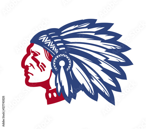 American native chief. Vector illustration