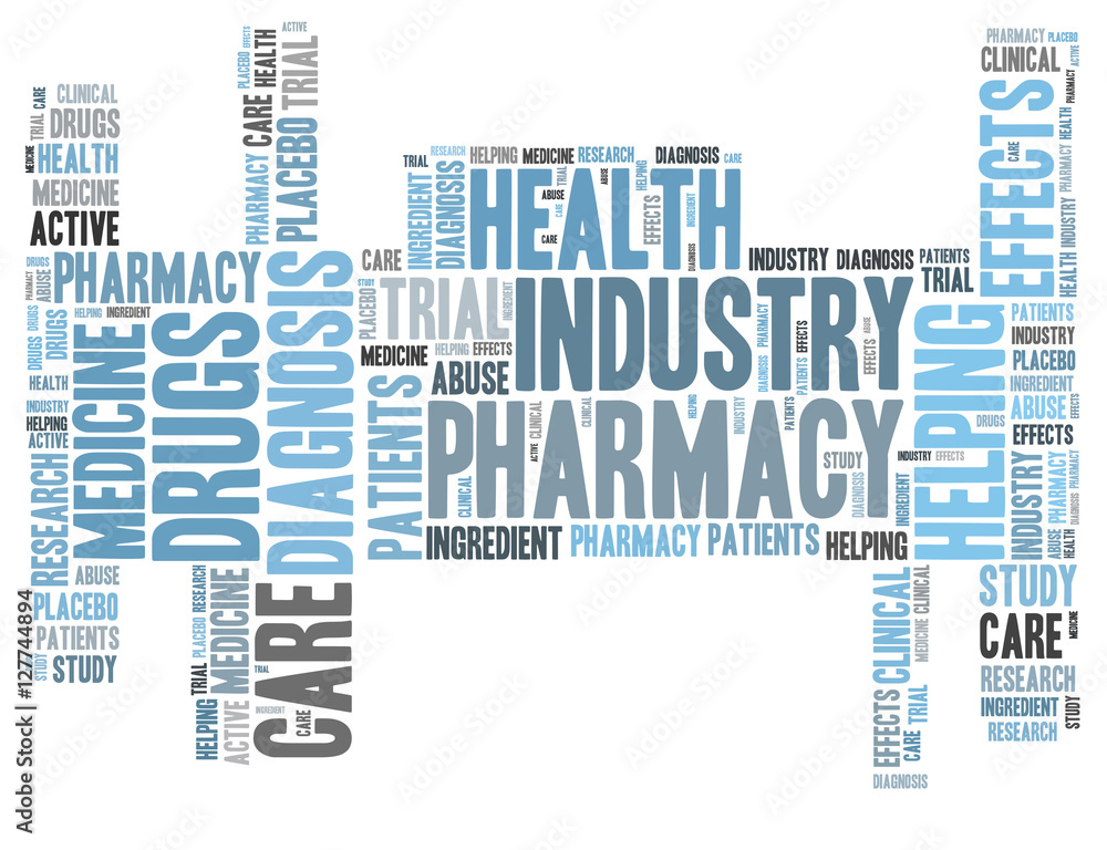 Obraz premium Pharmacy industry word cloud