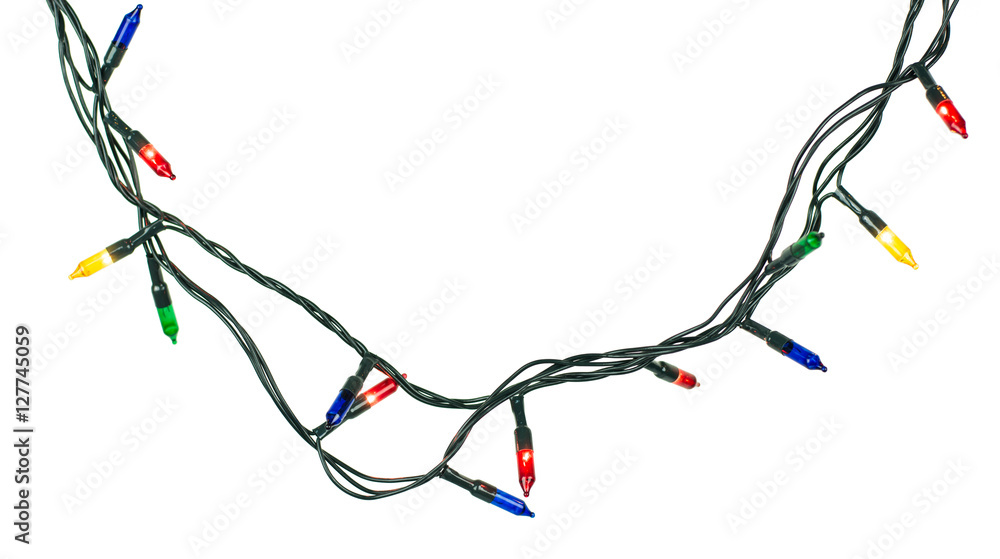 Christmas lights isolated on white