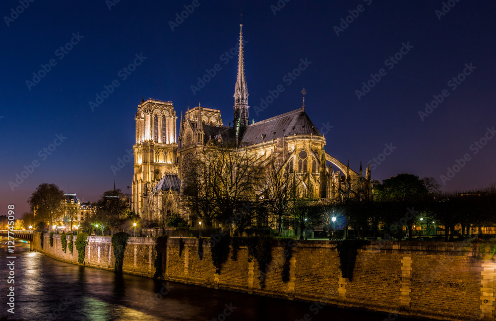 Notre-Dame de Paris by night