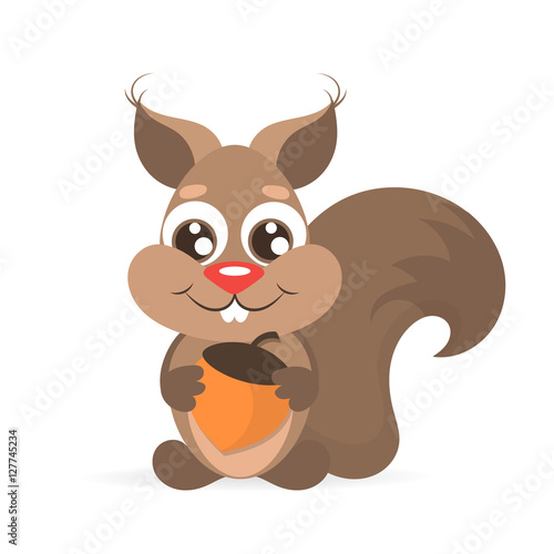 Happy cartoon squirrel