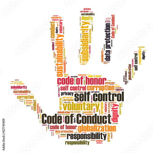 Code of conduct word cloud photo