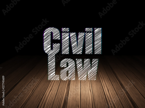 Law concept: Civil Law in grunge dark room photo