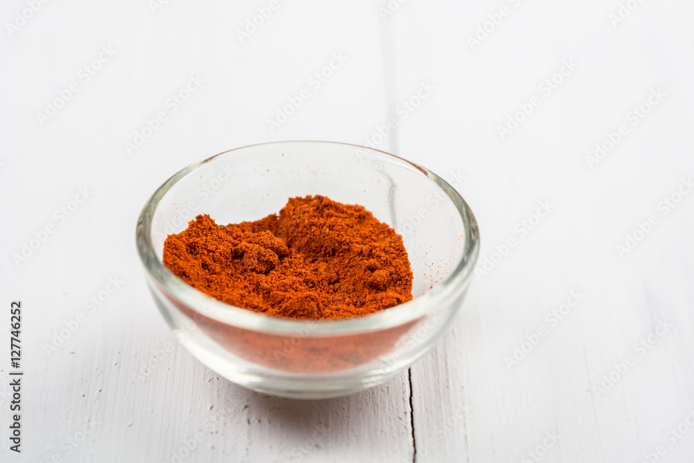 Red Paprika In Glass Bowl Red Paprika In Glass Bowl
