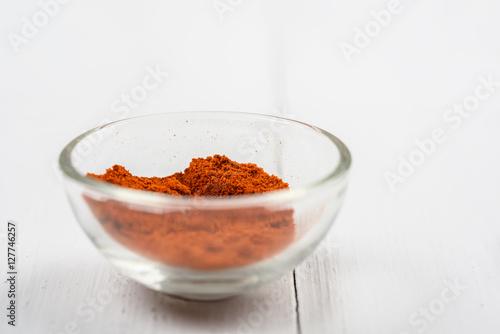 Fototapeta Naklejka Na Ścianę i Meble -  Red Paprika In Glass Bowl