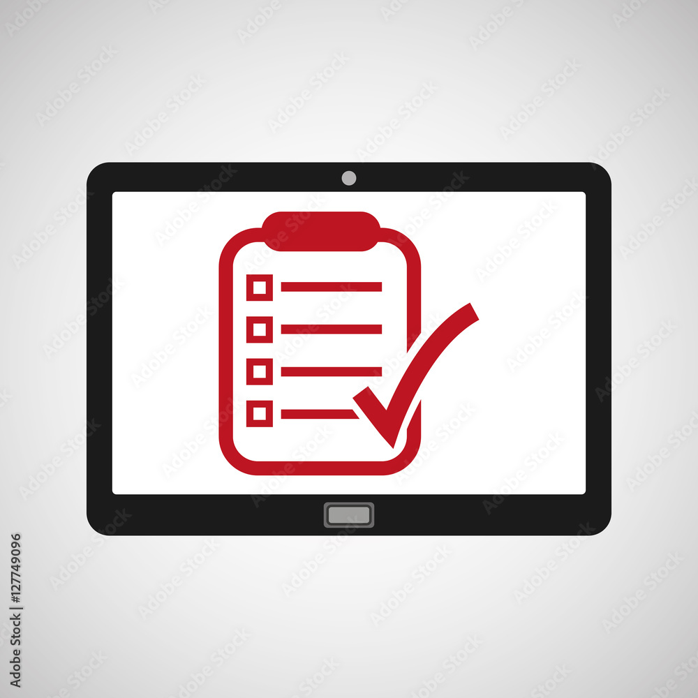 Fototapeta premium tablet mobile app report check vector illustration eps 10