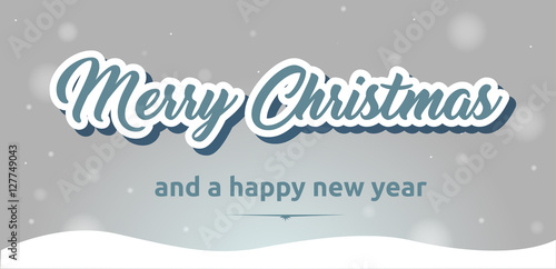 Motiv für Grußkarte zu Weihnachten und Neujahr mit Merry Christmas