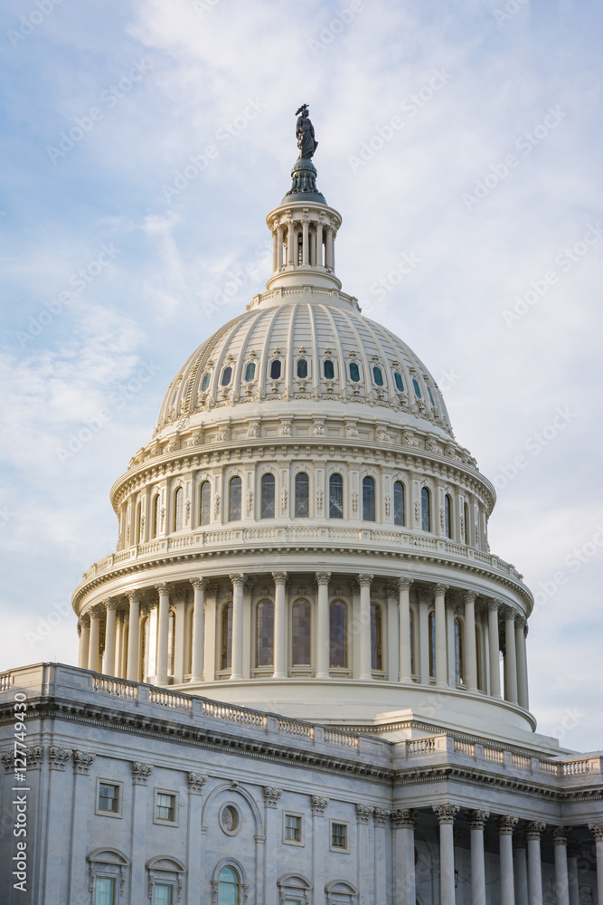US Capitol Buiding Washington DC Dome Detail Closeup Alone Dayli