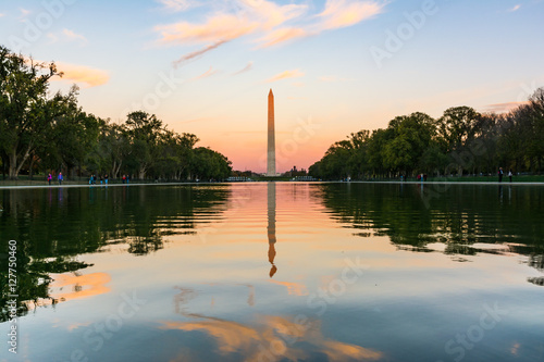 Valokuva Washington Monument Sunset Reflecting Pool Beautiful Afternoon D