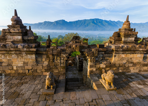 Photography Borobudur Buddist Temple - island Java Indonesia