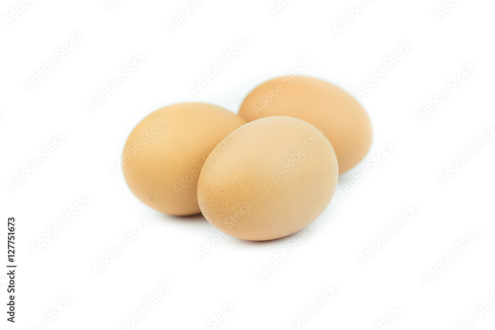 three eggs isolated on white background three eggs isolated on white background