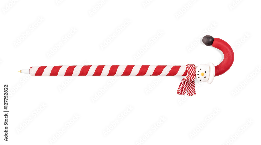 Pen in the shape of a Christmas candy. Pen in the shape of a Christmas candy.