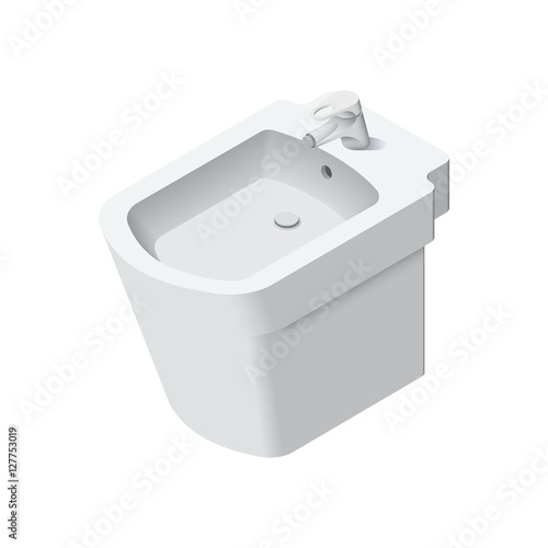 Bidet isolated isometric vector illustration