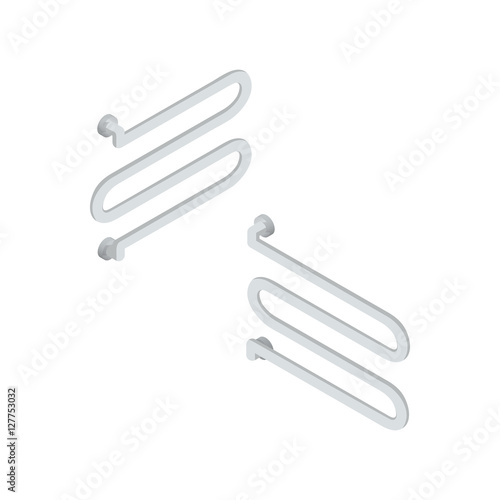 Heated towel rail Isometric Vector Illustration