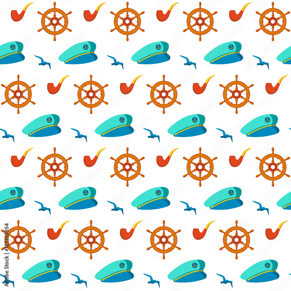 Seamless patterns nautical elements vector