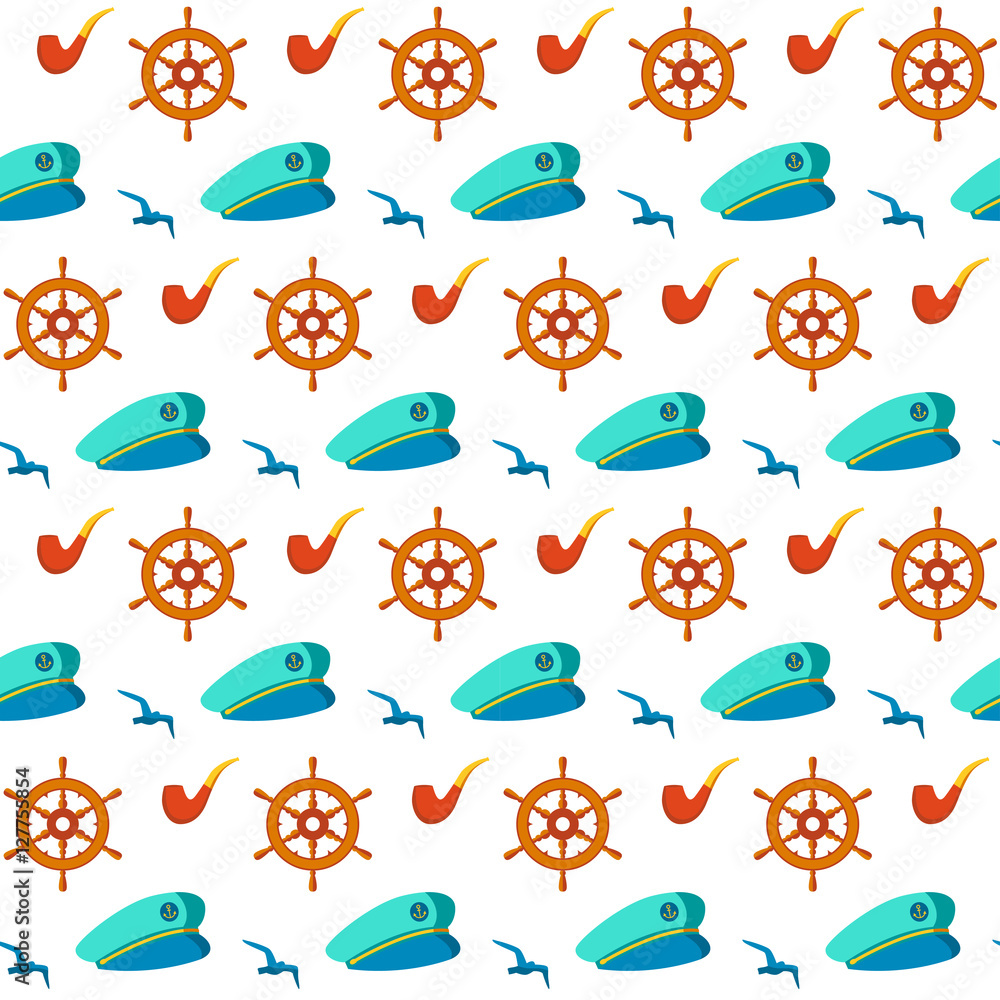 Seamless patterns nautical elements vector Seamless patterns nautical elements vector