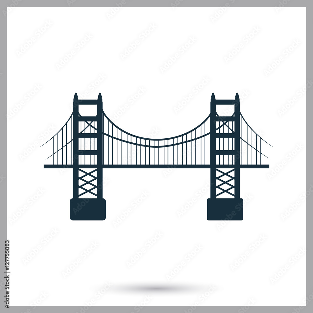 Obraz premium Golden Gate Bridge icon. Simple design for web and mobile