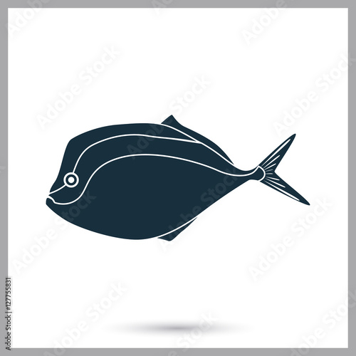 Moonfish icon. Simple design for web and mobile