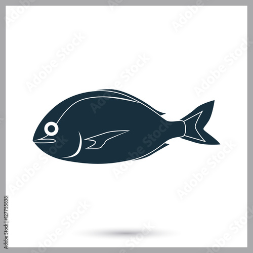 Sea fish icon. Simple design for web and mobile