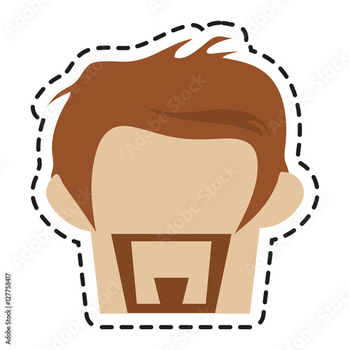 Man head icon. Hipster style vintage retro fashion and culture theme. Isolated design. Vector illustration