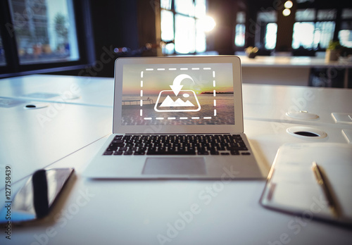 Laptop on a Computer Desk Mockup