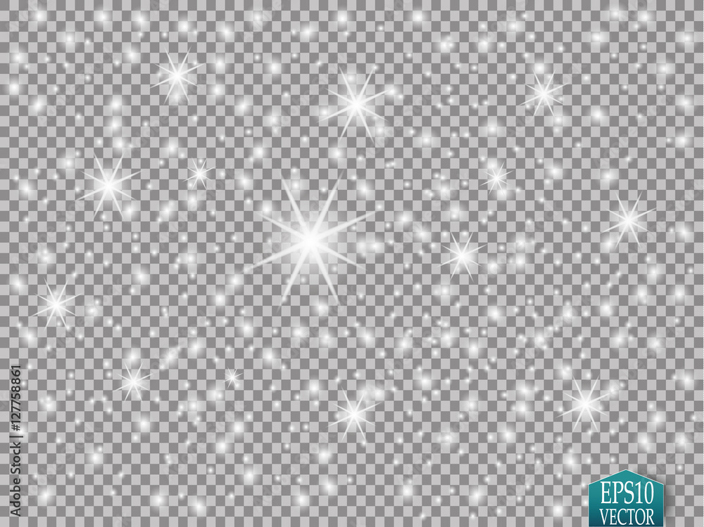 Vector white glitter wave abstract illustration. White star dust trail ...