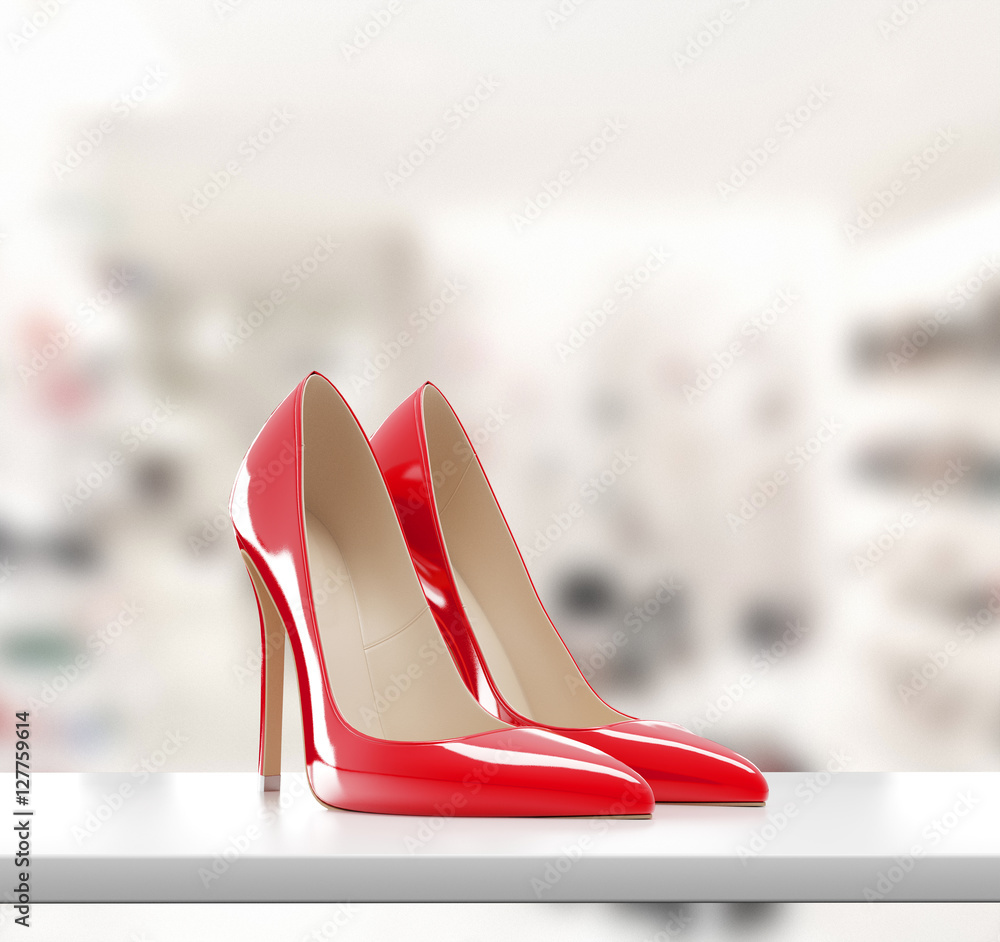 Scarpe rosse laccate con tacco a spillo Stock Illustration | Adobe Stock