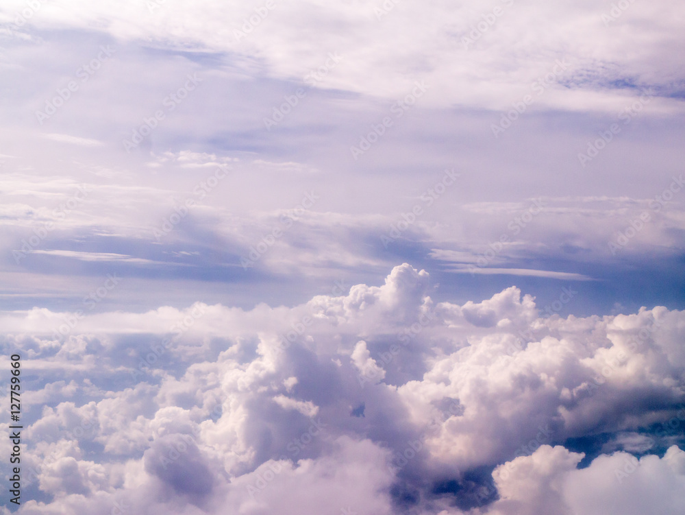 Blue and White Cloudscape From the Air Blue and White Cloudscape From the Air