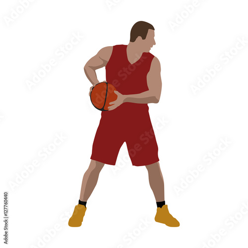 Streetball player, basketball. Vector illustration © michalsanca