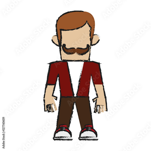 Man icon. Hipster style vintage retro fashion and culture theme. Isolated design. Vector illustration