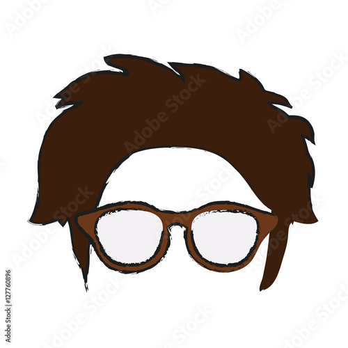 Hear and glasses icon. Hipster style vintage retro fashion and culture theme. Isolated design. Vector illustration