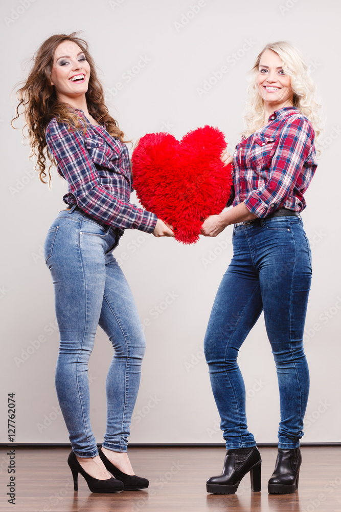 adult daughter and mother with heart love sign adult daughter and mother with heart love sign