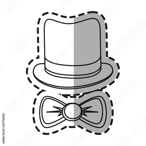 Hat and bowtie icon. Hipster style vintage retro fashion and culture theme. Isolated design. Vector illustration