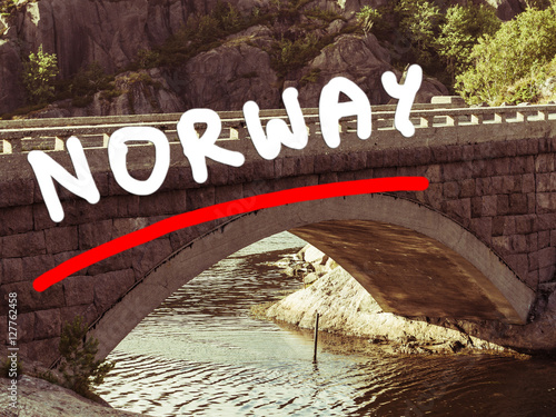 Old bridge Vagand in Norway photo