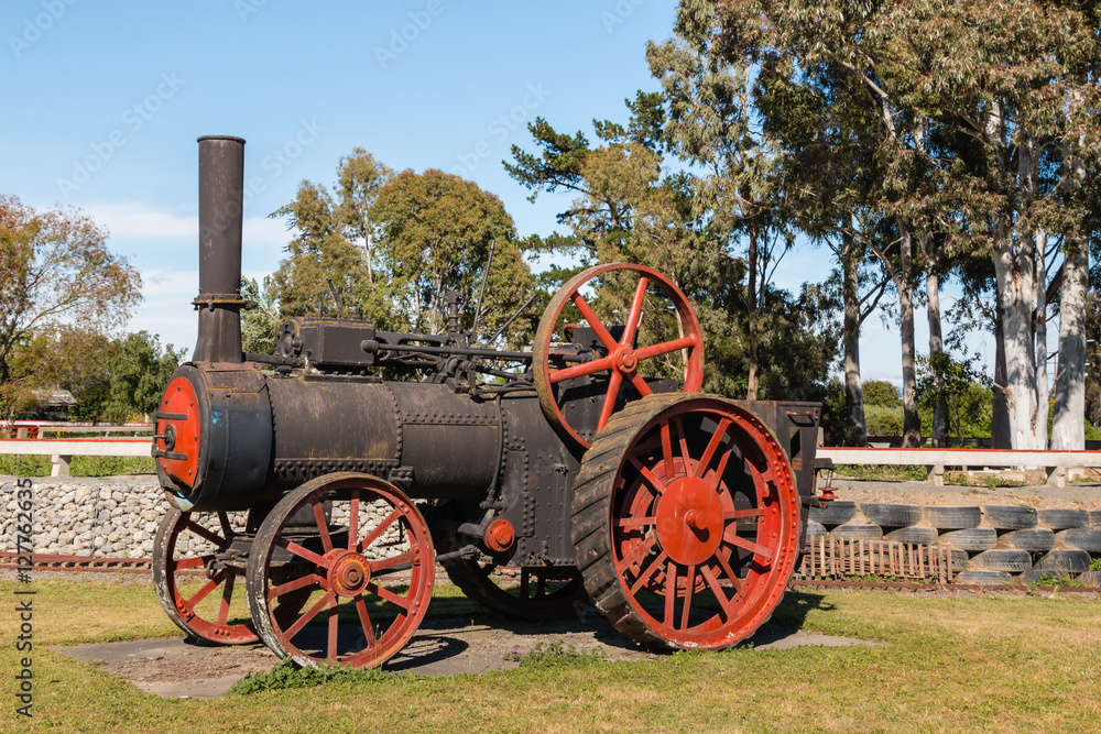 vintage steam engine at Blenheim museum, New Zealand