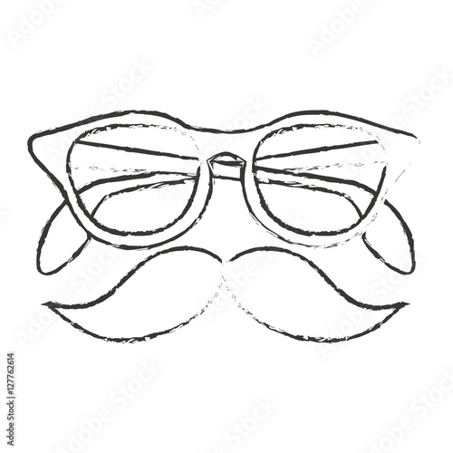 Glasses and mustache icon. Hipster style vintage retro fashion and culture theme. Isolated design. Vector illustration