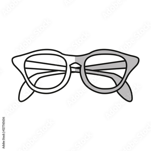 Glasses icon. Fashion style accessory eyesight and lens theme. Isolated design. Vector illustration