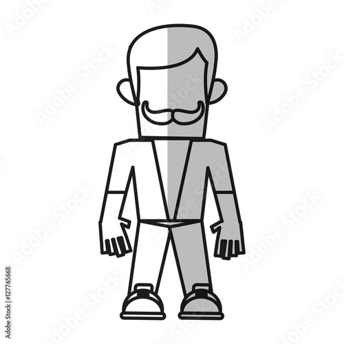 Man icon. Hipster style vintage retro fashion and culture theme. Isolated design. Vector illustration