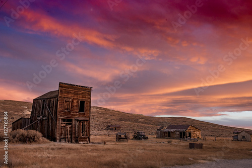 Ghost Town of Bodie at Sunset