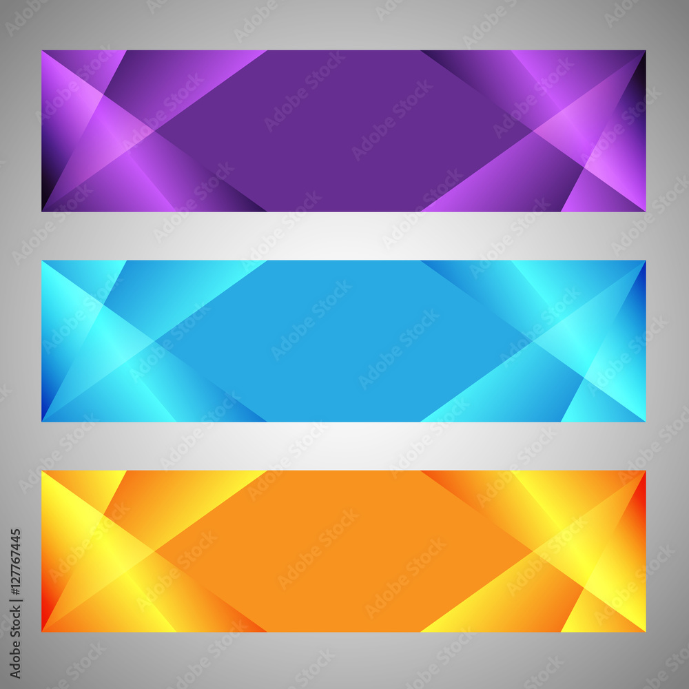 Fototapeta premium Set of modern banners with polygonal background