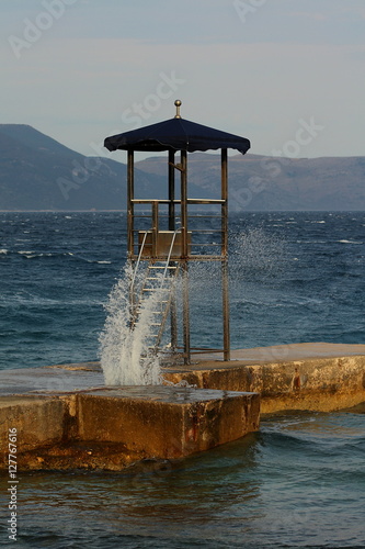 Splash - lifeguard tower and wave spatters