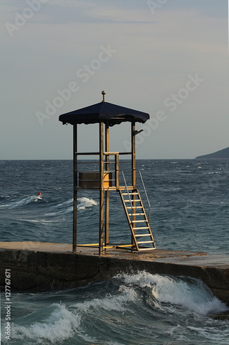 Splash - lifeguard tower and wave spatters