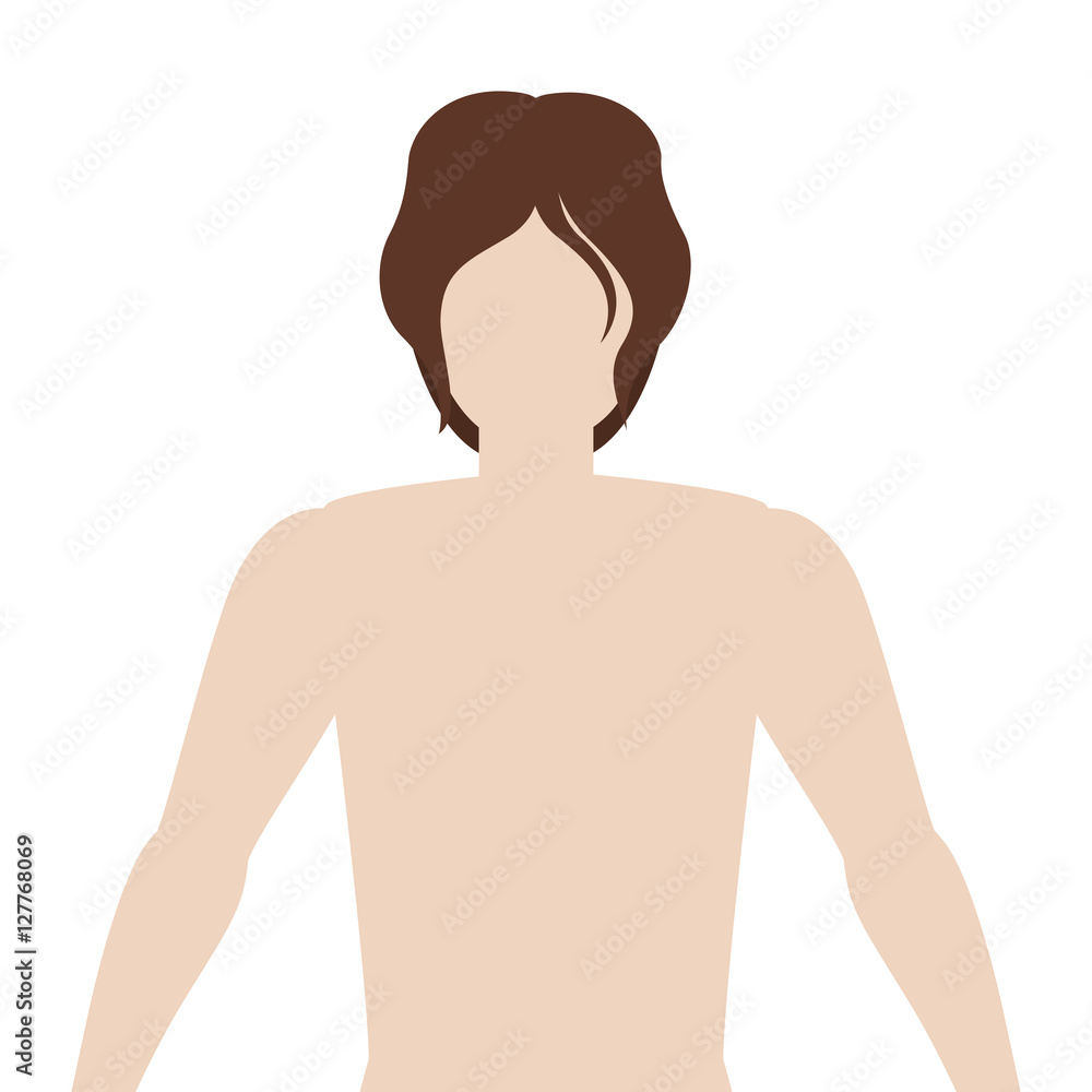 half body man with full body vector illustration half body man with full body vector illustration
