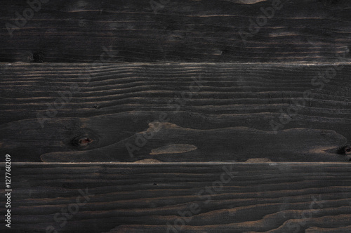 top view dark or black vintage blank wood table, floor or wall f