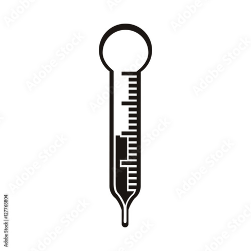 black silhouette thermometer with temperature scale vector illustration