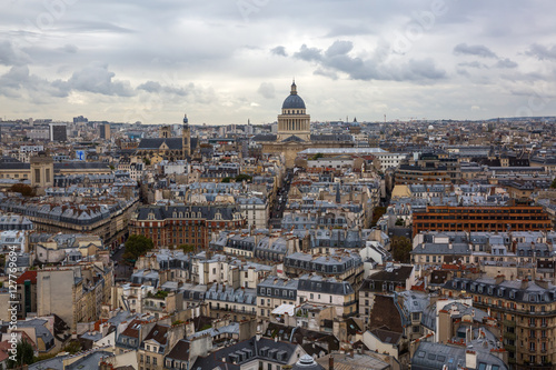 aerial view over the city of Paris