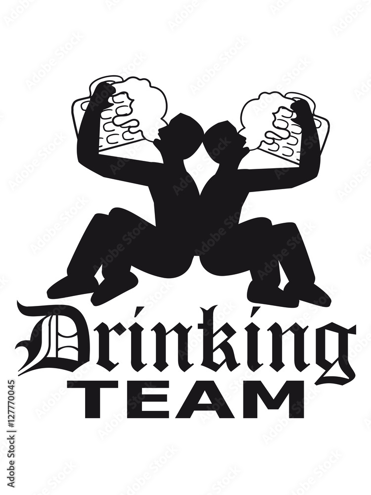 Drinking team friends team crew huge huge thirst logo beer jug drink