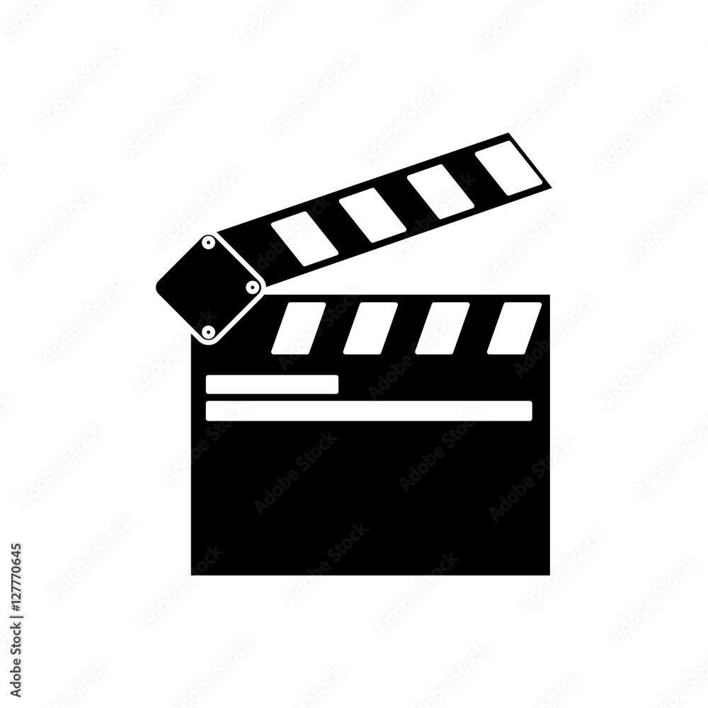 Clapboard icon. Cinema movie video film and media theme. Isolated design. Vector illustration