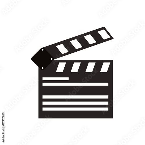 Clapboard icon. Cinema movie video film and media theme. Isolated design. Vector illustration